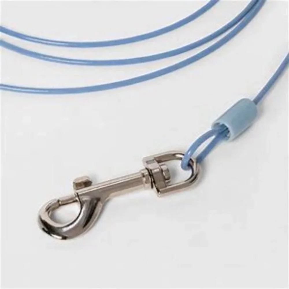Boots & Barkley Blue 15-Foot Long Cable Tie-Out for Dogs up to 25 Pounds NWT